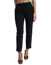 Dolce & Gabbana Blue Mid Waist Tapered Cropped Pants -   -  Dolce & Gabbana.